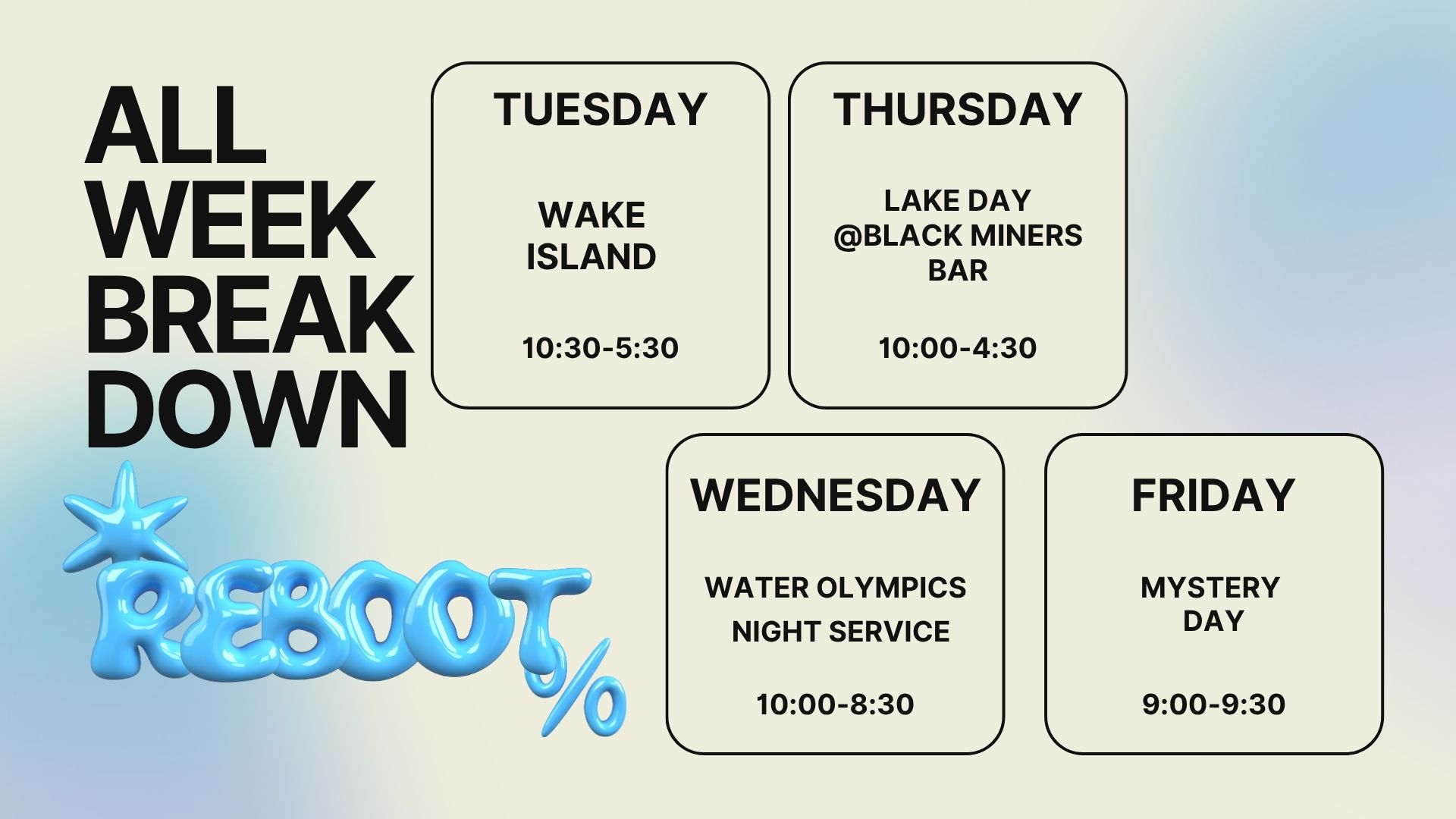 REBOOT SCHEDULE FINAL