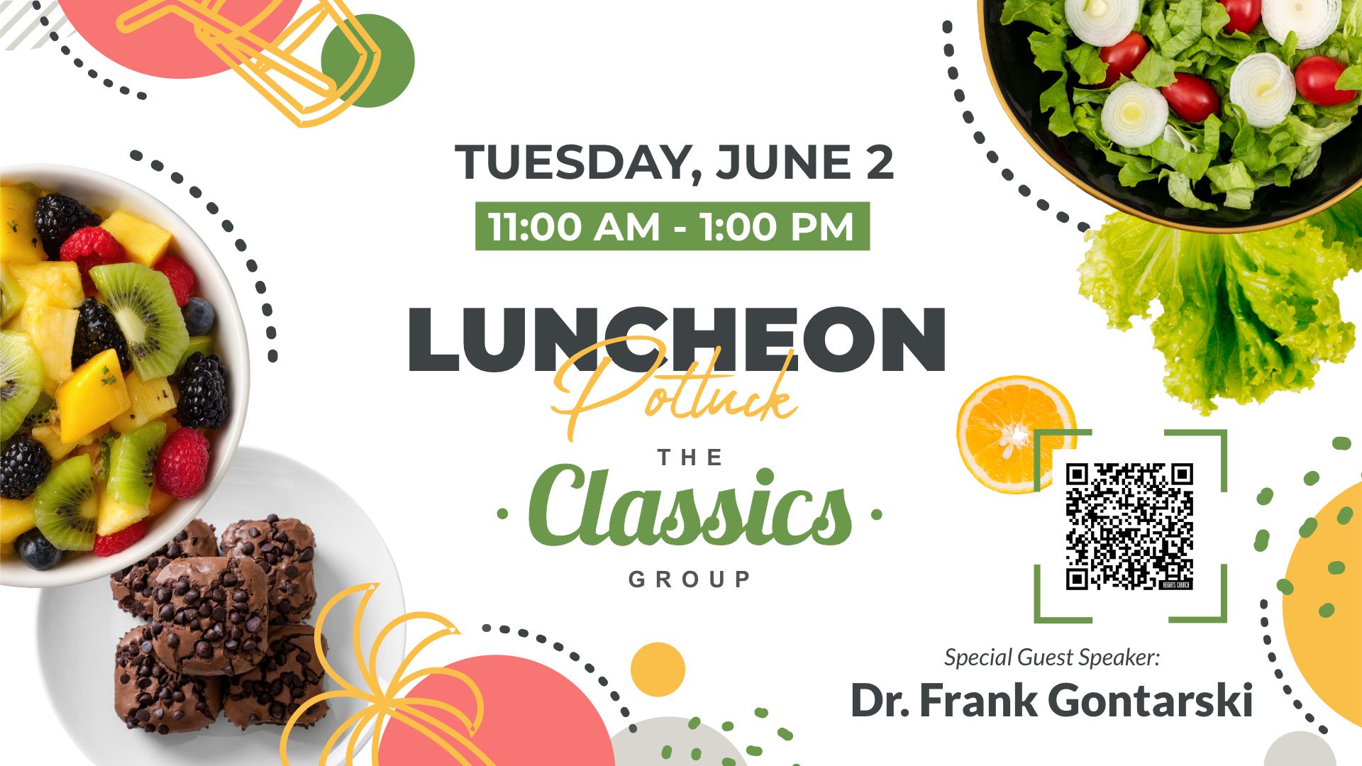 CLASSIC LUNCHEON Promotional graphic of Keys to Freedom: Life Free, Stay Free. White background graphic with a green key sprouting leaves on either side. Green banner at bottom with details: "An interactive discipleship study to educate, equip, and empower you with biblical keys to live free and stay free."