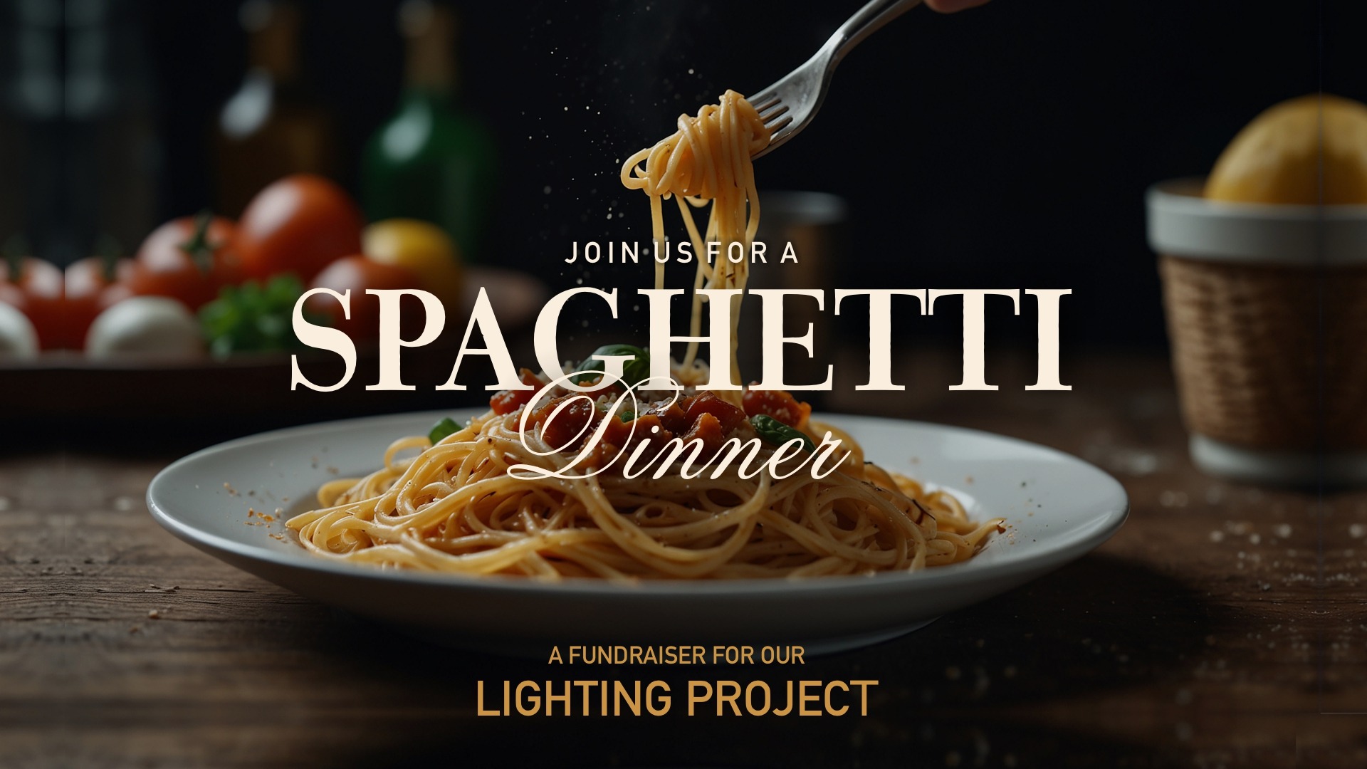 PASTA FUNDRAISER Promotional graphic of Heights Church event titled "From Seats to Serving: Helping People Experience God." Left side of background is group of chairs, right side of graphic is three different group pictures.